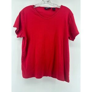 VTG Austin Clothing Co Sophie Fit Red VNeck Short Sleeve Cotton T-Shirt Women XL